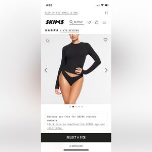 SKIMS cotton jersey t-shirt size M - long sleeve